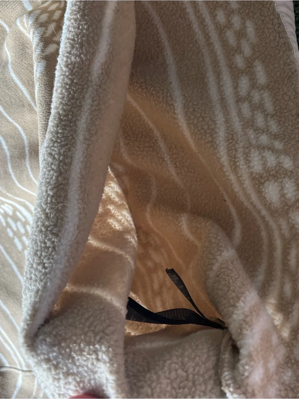 The North Face Men's Tan and White Patterned Half-Zip Fleece